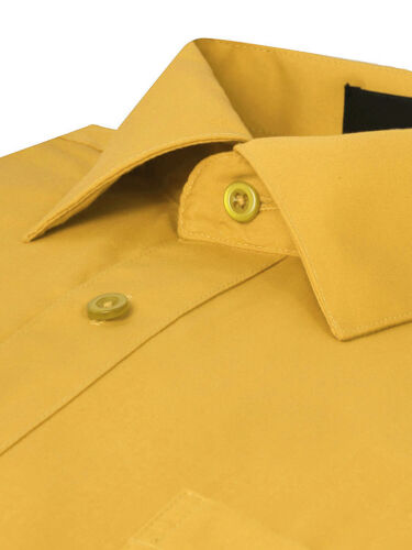Herren Knopfleiste formelles Kleid Shirt Langarm einfarbig normale Passform - Bild 81 von 82