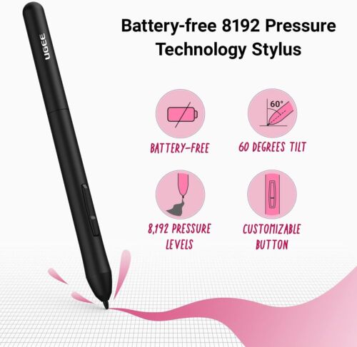 Graphics Drawing Tablet,10X6 Inches Digital Drawing Tablet with 8 Hot Keys 8192 - Picture 7 of 9