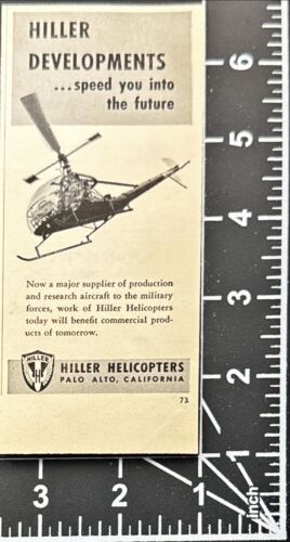 1955 Hiller Elicotteri Fornitore Ricerca Aerei Palo Alto CA Pubblicità Stampa Vintage - Foto 2 di 6
