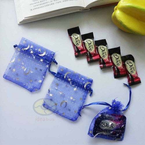 25/50/100/200pcs Print Pattern Organza Pouches Jewelry Wedding Favor Bags 4"x3"- - Bild 121 von 122