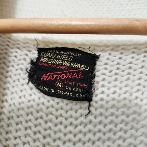 70s western cream white knit cardigan - Picture 3 of 3