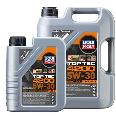 LIQUI MOLY Motoröl Top Tec 4200 5W-30 5 Liter & 1 Liter | 6 Liter Motoröl Set - Bild 1 von 4