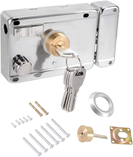 Home Safety Vertical Keyway Cylinder Deadbolt Rim Lock Set Exterior Door Anti-Th - Picture 9 of 12