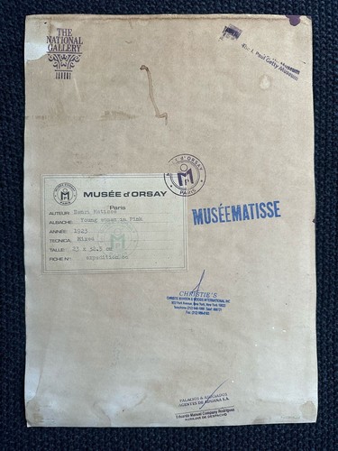 Henri Matisse drawing and painting on old paper signed stamped vintage - Picture 2 of 2