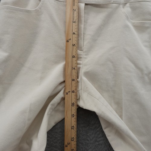 Theory Moleskin Twill Crop Pants Size 0 Ivory Womens Flare Leg Mid Rise Stretch - Picture 8 of 14