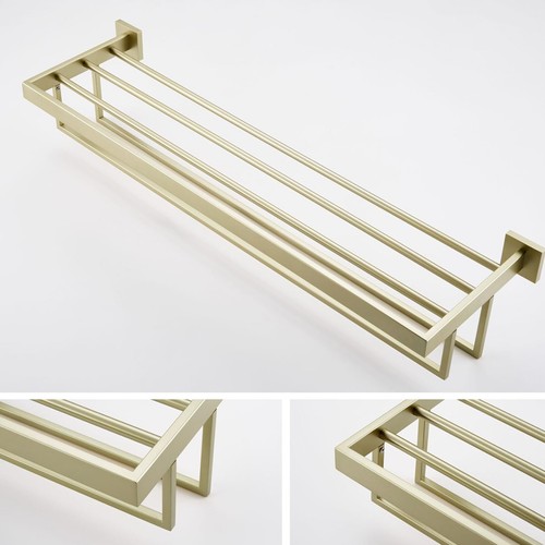 Towel Rail Holder Stainless Steel Single Double Wall Mounted Bathroom Rack Shelf - Picture 6 of 8