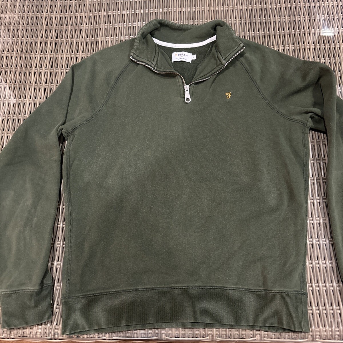 Farah Organic Cotton Quarter Zip Sweatshirt Size S Workwear outdoor  only