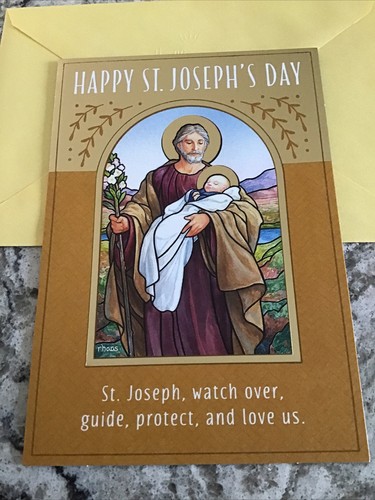 Happy St. Joseph’s Day God’s Blessings Saint 5”x7” Religious Greeting Card - Picture 1 of 7