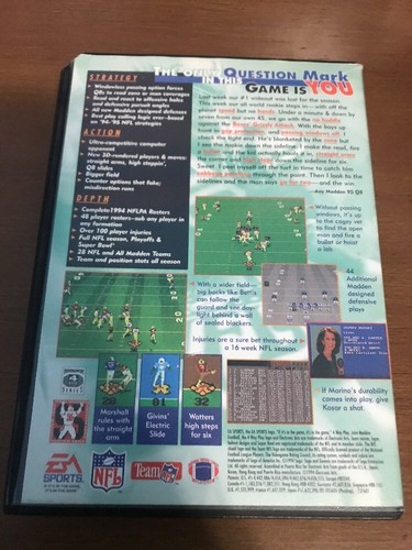 Madden NFL 95 (Sega Genesis, 1994) Original Package With All Instructions - Picture 2 of 3