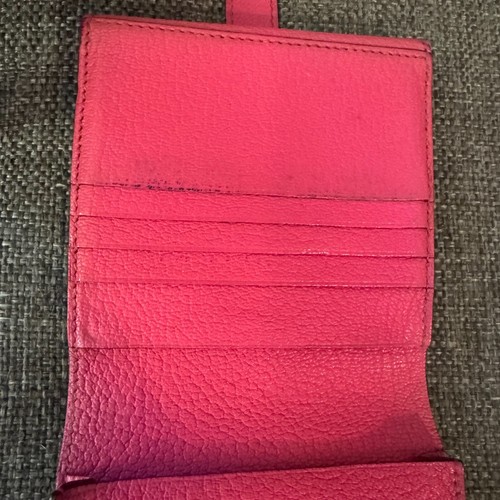 Portafoglio compatto bifold HERMES logo Bearn rosa rosa - Foto 15 di 16