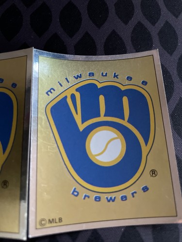 Vintage 80s Milwaukee Brewers Panini Baseball World Series Gold Sticker 114 - Picture 3 of 8