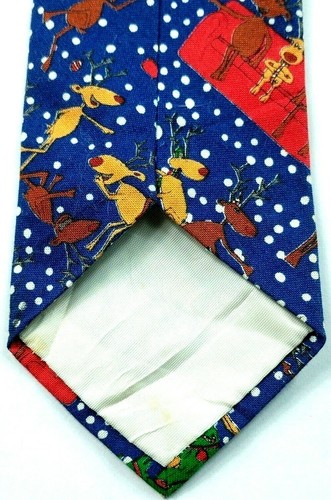 Christmas Tree Reindeer Snowflakes Snowman 100% Cotton Novelty Necktie - Picture 6 of 7