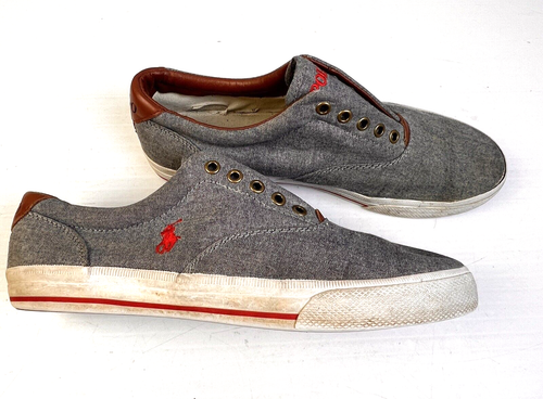 Scarpe Polo Ralph Lauren Uomo 11 D Vito Sneakers Casual Tela Chambray Preppy