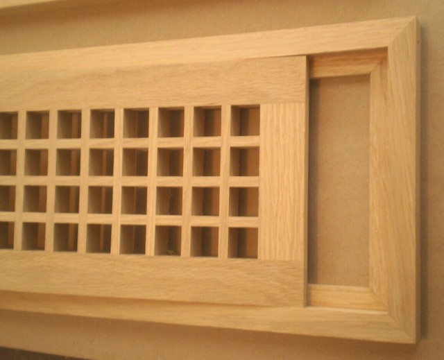 Venice Wooden 4 X10 White Oak Wood Vent Floor Register Flush
