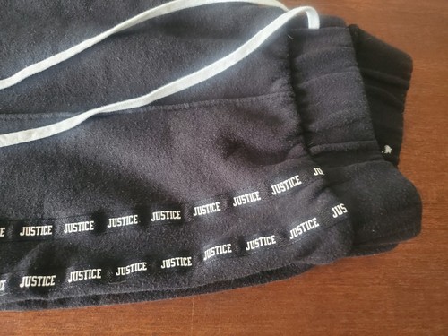 Justice Active Girls Black Sweat Pants White Side Stripes 14/16 - Picture 3 of 6