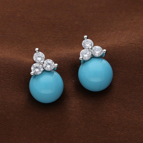 Pendientes de aro clásicos de perlas y circonitas cúbicas para mujer - Imagen 70 de 74