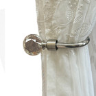 Tieback Holder (Pair)- crystal glass silver tieback holder 1 - Clear - 4x6 "