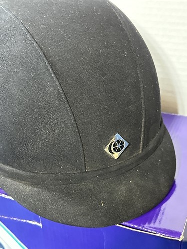 JR8 Charles Owen English Horse Riding Helmet Size 7 3/8 60 Black w Box ASTM - Picture 2 of 8