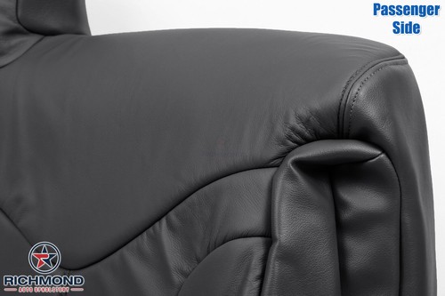 99-02 GMC Sierra SLT Z71 - Cubierta de asiento de cuero lateral inclinada para pasajeros gris oscuro - Imagen 6 de 12