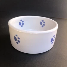 Trends Dog Food Bowl Lead Free Ceramic Made In USA Pet Paws 1991