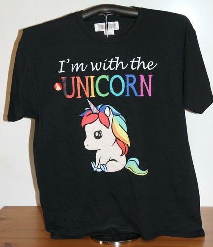 I'm with the UNICORN- T-Shirt Black XL - Picture 2 of 5