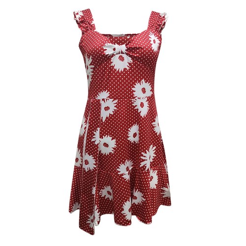 Damen Blumenkleid Mit Rüschen Trägerkleid Urlaubskleid Sommerkleid æ - Picture 7 of 25