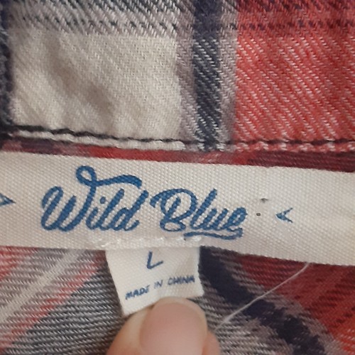 Wildblau Gr. L Tartan karierter Flanell geknöpft - Bild 6 von 6