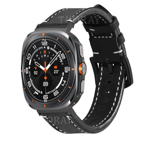 Klassisch Leder Armband für Samsung Galaxy Watch Ultra 47mm Ersatz Uhrenarmband - Bild 18 von 27