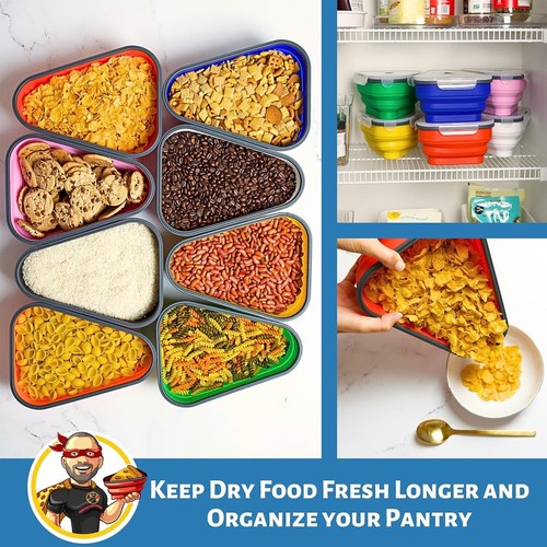 (1) PIZZA PACK Perfect Reusable Pizza Storage Container w/ 5 Tray, Orange - Picture 2 of 8