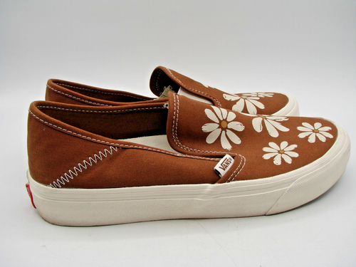 Vans VR30 Cush Tan Floral Daisy Slip On Shoes Size 8.5M-10W EVA Comfort Skater - Picture 3 of 11