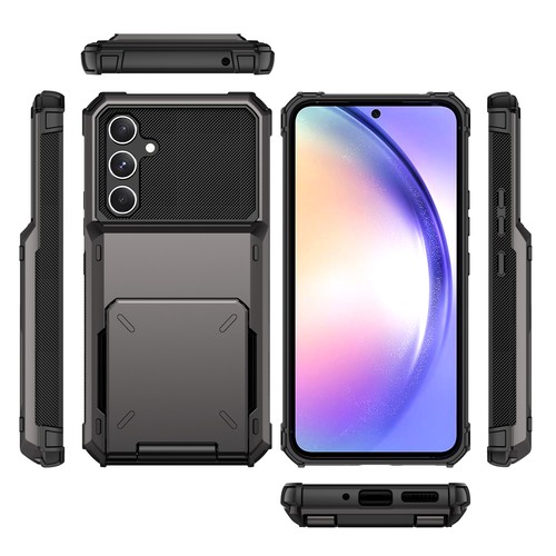 For Samsung S25 S24 S23 S22 S21 S20 Ultra Plus Armor Holder Card Slot Case Cover - 第 7/20 張圖片