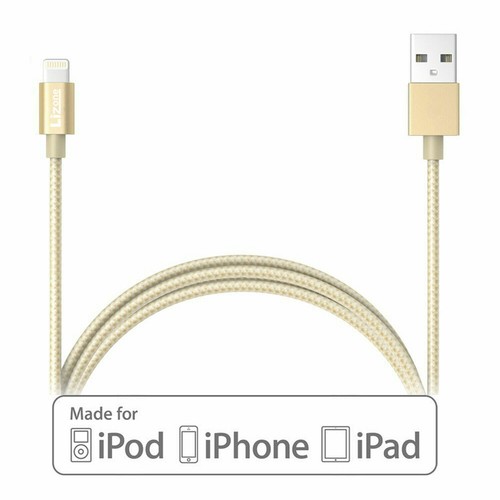 2X Cable Lightning 6Ft Certificado MFi Cable de carga/sincronización USB para iPhone iPad Dorado - Imagen 3 de 5
