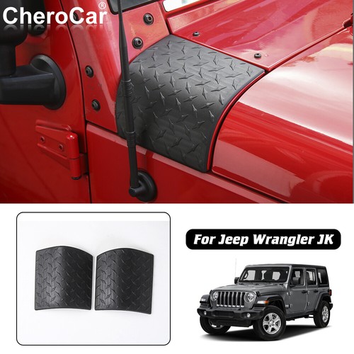 2X Engine Hood Cowl Body Armor Side Cover Trim For 07-17 Jeep Wrangler JK Black - Picture 1 of 12