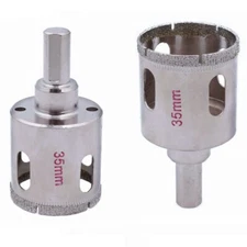 2Pcs 35mm Diamond Hole Saws 1-3/8" Granite Drill Bits Tools for Stone Glass Tile