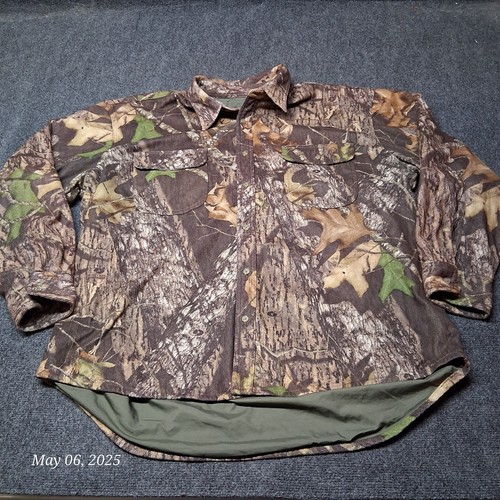 Mens Cabelas Mossy Oak Break Up Insulated Hunting Shirt Jacket Size 2XL
