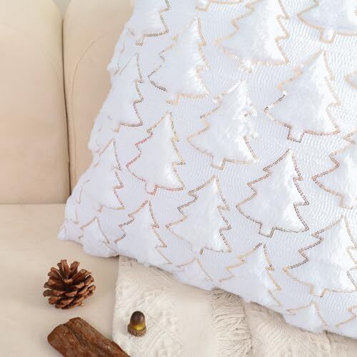 Christmas Tree Throw Pillow Covers 16×16 Set of 2 16" x 16" (Pack of 2) White - Bild 4 von 6