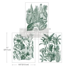 Green Foliage Middy Transfer Redesign with Prima Rub on Furniture Decal