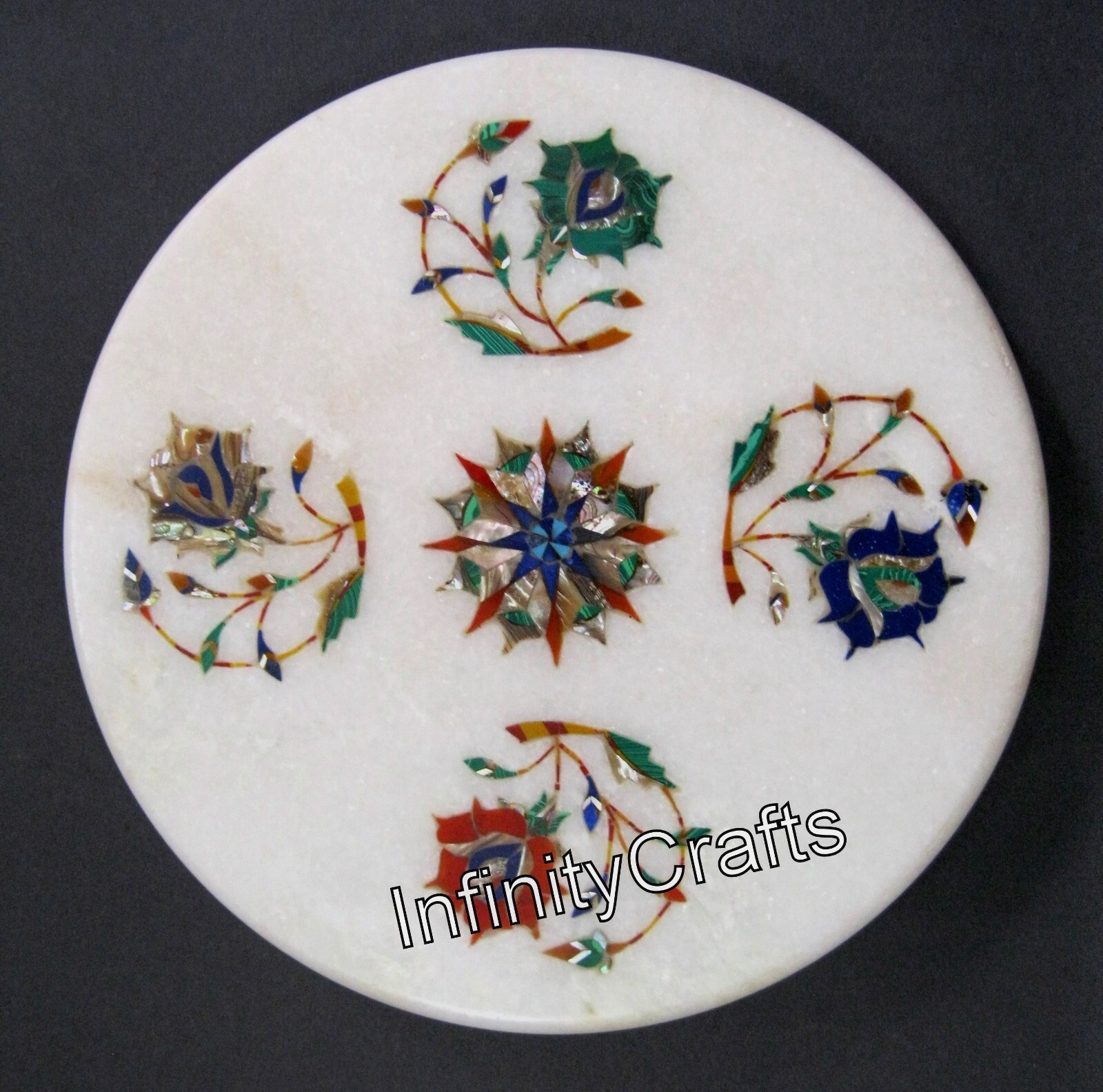 Mármol Chapati Maker / Hecho a Mano Pizza 22.9cm Piedras Preciosas Tortilla