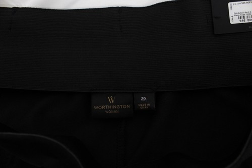 Worthington Faux Suede Leggings Womens 2X New Black Elastic Waistband - Picture 8 of 14