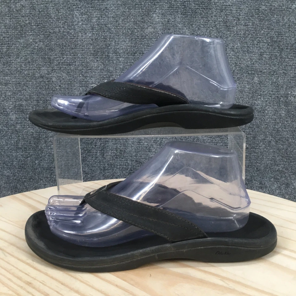 Sandalias OluKai para mujer 8 Ohana Chanclas Tanga Negro Sin cordones Puntera Informal Foto 2 de 4