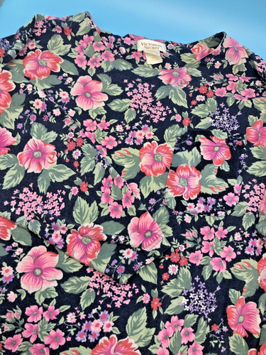 Victorias Secret Gold Label Floral Pullover Night Shirt Size M/L Vintage - Picture 5 of 9