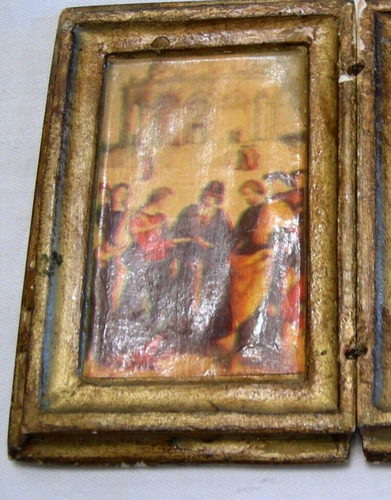 Vintage Italian Floretine Gilt Wood MARRIAGE BLESSING PRAYER Book Presentation - Picture 5 of 5