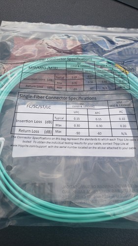NEW Tripp Lite N820-20M-OM4 Fiber Optic Duplex Multimode 50/125 lSZH 40/100gb - Picture 4 of 8