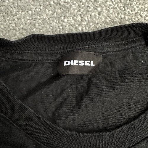 DIESEL Herren T-Shirt Kurzarm Medium Regular Classic Retro Logo 27303 Schwarz - Bild 4 von 9