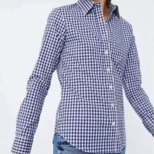NWT UNTUCKit BELLEZA 100% COTTON GINGHAM NAVY BLUE/WHITE BUTTON FRONT SHIRT 16 - Bild 2 von 9