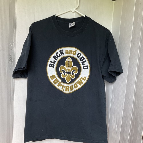 Black & Gold Superbowl Saints/  Brees Gildan Black cotton Tshirt - Bild 1 von 3