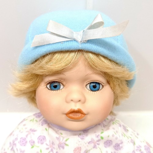 Vintage Porcelain Baby Doll With Soft Body 14" Antique Doll With Jumpsuit & Hood - Picture 2 of 8