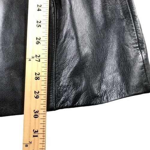 Wilsons Leder Damen Knopfleiste Y2K gefüttert Ledermantel 90er Retro Goth NYC - Bild 7 von 8