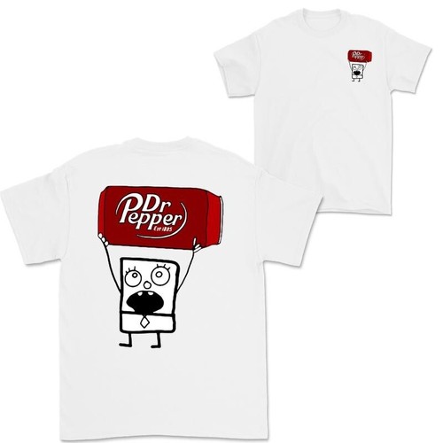 Dr Pepper Doodlebob T-Shirt - Graphic Unisex Classic Cotton Tee for Men, Women - Picture 12 of 12