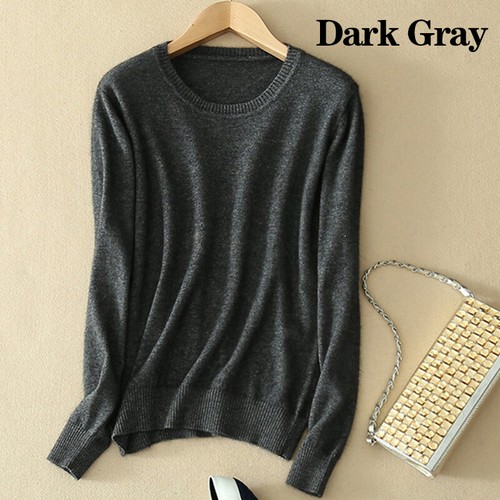 Women Casual Wool Cashmere Round Neck Sweater Jumper Knitted Pullover S-3XL - Picture 34 of 71